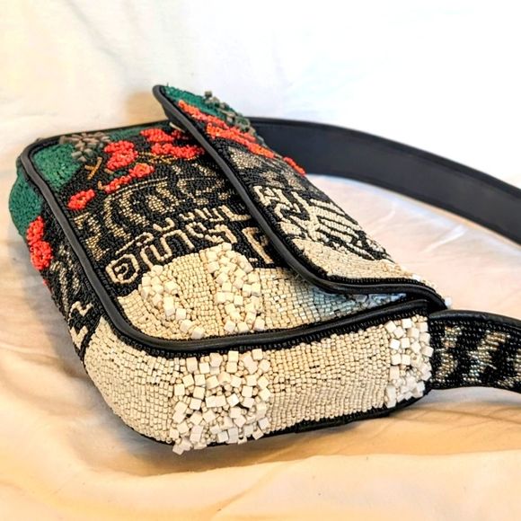 Staud Black Patchwork Muti-pattern Tommy Beaded Bag - Picture 6 of 15